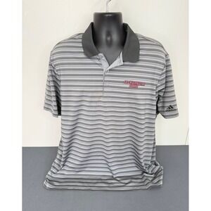 Adidas Men's Jacksonville State Short Sleeve Gray Stripe Polo Shirt Sz XL Preppy